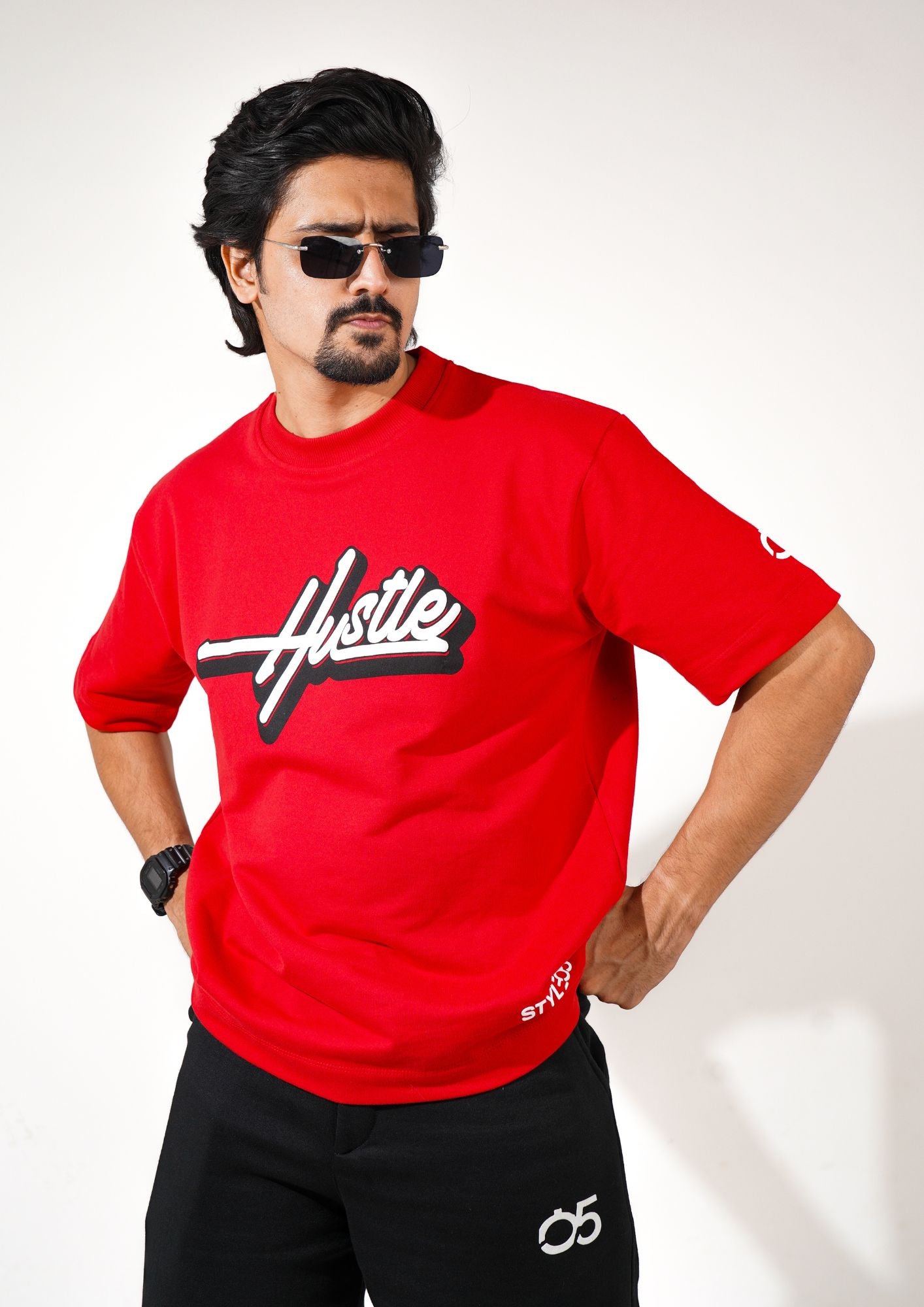 Crimson Red Hustle T-shirt - 260 GSM